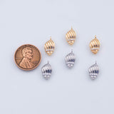 18K Gold PVD Conch Shell Beach Charm 7x17mm White Pendant Charms - Tarnish Resistant