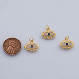 18K Gold PVD Evil Eye Charm 12x15mm Pendant Charms - Tarnish Resistant