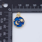 18K Gold PVD Blue celestial charm planet comet moon star stars 16mm charm pendant charms - Tarnish Resistant