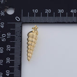 18K Gold PVD Sea Snail Charm Long Skinny 8x28mm Charm Pendant Charms - Tarnish Resistant