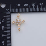 18K Gold PVD Cross charm 17x23mm rose cut charm pendant charms - Tarnish Resistant