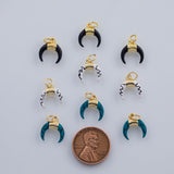 18K Gold PVD horn charms enamel 12x12mm pendant charms - Tarnish Resistant
