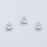 18K Gold PVD beetle scarab white charm 12x16mm pendant charms - Tarnish Resistant