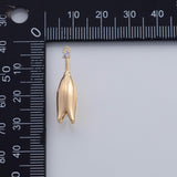18K Gold PVD Long flower tulip rose charm 7x27mm charm pendant charms - Tarnish Resistant