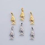 18K Gold PVD Fish Charm 9x22mm Beach Ocean Charms Pendant Charms - Tarnish Resistant