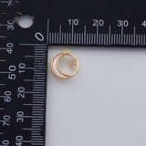 18K Gold PVD Clear Moon Star Charm 12mm Mother of Pearl Celestial Star Crescent Moon Open Pendant | AA685 - Tarnish Resistant