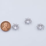18K Gold PVD spider charm 15x12mm white arachnid halloween pendant charms - Tarnish Resistant