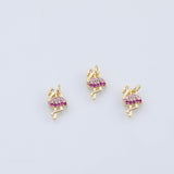 18K Gold PVD Flamingo charm 8x13mm red pink charm pendant charms - Tarnish Resistant