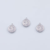 18K Gold PVD Moon Stars Charm 12mm White Pendant Charms - Tarnish Resistant