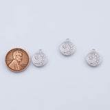 18K Gold PVD Moon Stars Charm 12mm White Pendant Charms - Tarnish Resistant
