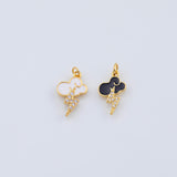 18K Gold PVD Rain cloud thunder lightning cumulonimbus thunderclouds 11x18mm charm pendant charms - Tarnish Resistant