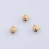 18K Gold PVD 10mm puffer gold fish charm with amethyst purple stone under the sea animal charm | d855 - Tarnish Resistant
