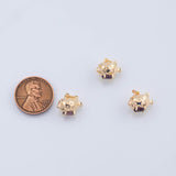 18K Gold PVD 10mm puffer gold fish charm with amethyst purple stone under the sea animal charm | d855 - Tarnish Resistant