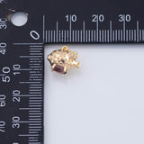 18K Gold PVD 10mm puffer gold fish charm with amethyst purple stone under the sea animal charm | d855 - Tarnish Resistant