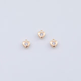 18K Gold pvd Small Heart Charm 6mm Pendant Charms - Tarnish Resistant