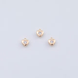18K Gold PVD Small Heart Charm 6mm Pendant Charms - Tarnish Resistant