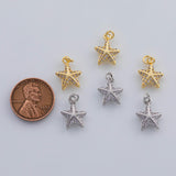 18K Gold PVD Starfish Star Fish Ocean Sea Animal Charm in Gold & | AG-836 11x15mm - Tarnish Resistant