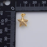 18K Gold pvd Starfish Star Fish Ocean Sea Animal Charm in Gold & | AG-836 11x15mm - Tarnish Resistant