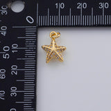 18K Gold PVD Starfish Star Fish Ocean Sea Animal Charm in Gold & | AG-836 11x15mm - Tarnish Resistant