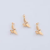 18K Gold PVD Flying Fish Bird charm 12x21mm flying - Tarnish Resistant