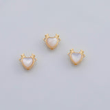 18K Gold PVD Deer Reindeer Bead 10x11mm Drilled Both Ways Mother of Pearl Face - Tarnish Resistant