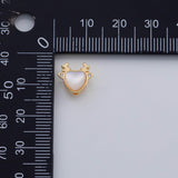 18K Gold PVD Deer Reindeer Bead 10x11mm Drilled Both Ways Mother of Pearl Face - Tarnish Resistant