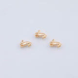18K Gold PVD 3D Rabbit Charm Easter Bunny Jack Rabbit Jackrabbit Hare 8x13mm Pendant Charms - Tarnish Resistant