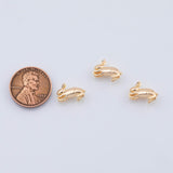 18K Gold PVD 3D Rabbit Charm Easter Bunny Jack Rabbit Jackrabbit Hare 8x13mm Pendant Charms - Tarnish Resistant