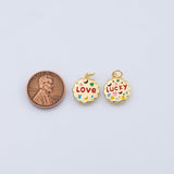 18K Gold PVD Love lucky charm double sided 13mm charm pendant charms - Tarnish Resistant