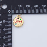18K Gold PVD Love lucky charm double sided 13mm charm pendant charms - Tarnish Resistant