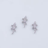 18K Gold PVD gecko lizard charm 9x20mm white charm with multicolor s pendant charms - Tarnish Resistant