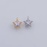 18K Gold PVD halo star charm 12mm pendant charms - Tarnish Resistant