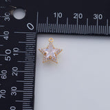 18K Gold PVD halo star charm 12mm pendant charms - Tarnish Resistant