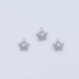 18K Gold PVD Small Snowflake Charm 10mm White Snow Flake Pendant Charms - Tarnish Resistant