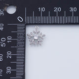 18K Gold PVD Small Snowflake Charm 10mm White Snow Flake Pendant Charms - Tarnish Resistant