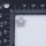 18K Gold PVD Small Snowflake Charm 10mm White Snow Flake Pendant Charms - Tarnish Resistant