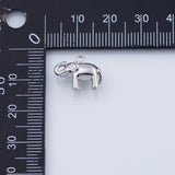 18K Gold PVD Elephant Charm 3D 9x15mm White Charm s Pendant Charms - Tarnish Resistant