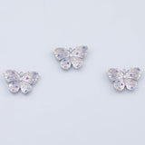18K Gold pvd butterfly charm 14x22mm white charm with multicolor s pendant charms - Tarnish Resistant