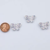 18K Gold PVD butterfly charm 14x22mm white charm with multicolor s pendant charms - Tarnish Resistant