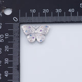 18K Gold PVD butterfly charm 14x22mm white charm with multicolor s pendant charms - Tarnish Resistant