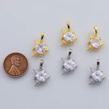 18K Gold PVD angel fish sun fish tropical fish ocean sea animal charm in gold & | ag-836 11x15mm - Tarnish Resistant