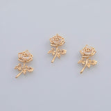 18K Gold PVD Rose Charm Mother of Pearl Charm 12mm Pendant Charms 1 piece per order - Tarnish Resistant