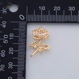 18K Gold PVD Rose Charm Mother of Pearl Charm 12mm Pendant Charms 1 piece per order - Tarnish Resistant