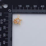 18K Gold PVD Fancy star charm 12mm charm pendant charms - Tarnish Resistant