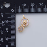 18K Gold pvd Dangly Lock Charm 10x16mm Mother of Pearl Charm Pendant Charms - Tarnish Resistant