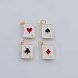 18K Gold PVD Poker cards ace 10x13mm Bar s Gold Charms - Tarnish Resistant