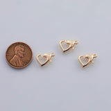 18K Gold PVD Heart Lobster Clasp charm - Tarnish Resistant