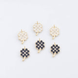 18K Gold PVD Black enamel Clover charm - Tarnish Resistant
