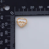 18K Gold PVD Heart bow ribbon charm - Tarnish Resistant