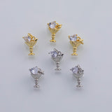 18K Gold PVD Wine Glass Martini Cup charm - Tarnish Resistant